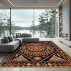 Geometric Aztec Sun Diamond Earth Rug