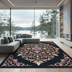 Elegant Rose Gold Victorian Filigree Rug