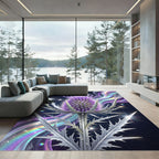 Ethereal Purple Thistle Celestial Glow Rug