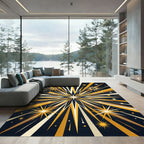 Golden Starburst Flare Explosion Rug