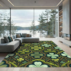 Mossy Emerald Clover Four Leaf Quadrate Rug