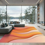 Abstract Sunset Layered Wave Rug