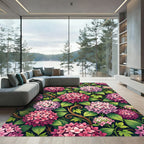 Vibrant Pink Hydrangea Garden Flourish Rug