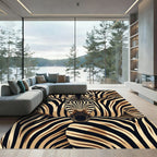 Black Brown Zebra Stripe Close-up Rug