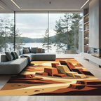 Terracotta Geometric Desert Mesa Rug