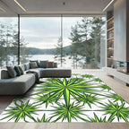 Vibrant Lime Green Starburst Fractal Rug