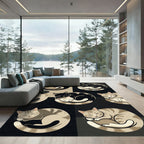 Charming Sleeping Cats Monochrome Art Rug