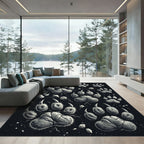 Grayscale Fierce Paw Print Scatter Rug