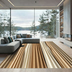 Earthy Tones Vertical Pleated Drapery Rug