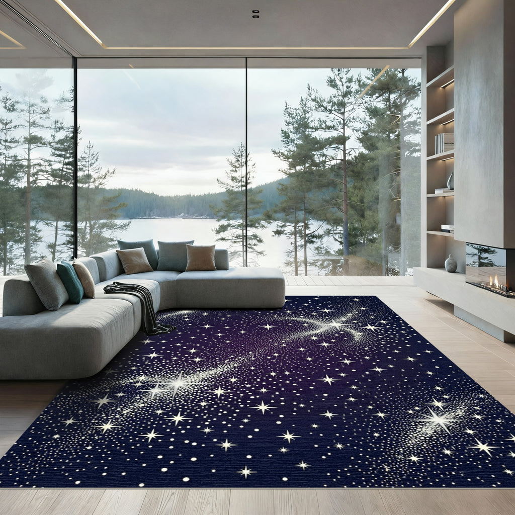 Midnight Cosmic Interstellar Starry Night Rug