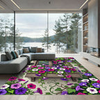 Vibrant Morning Glory Garden Bloom Rug