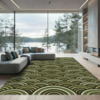 Sage Green Scalloped Arch Waves Rug