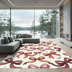 Elegant Dusty Pink Bow Ribbon Illustration Rug