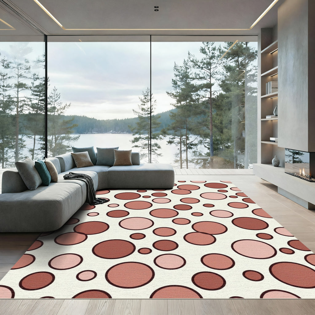 Terracotta Dot Abstract Confetti Wallpaper Rug