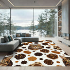 Whimsical Tabby Cat Chocolate Cookie Rug