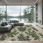 Green Herb Botanical Repeat Rug