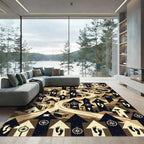Earthy Compass Arrow Land Journey Map Rug