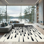 Monochromatic Dripping Ink Abstract Rug