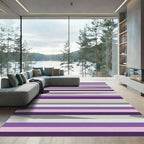 Modern Purple Gray Lavender Stripes Rug