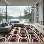 Retro Arched Overlay Rainbow Rug