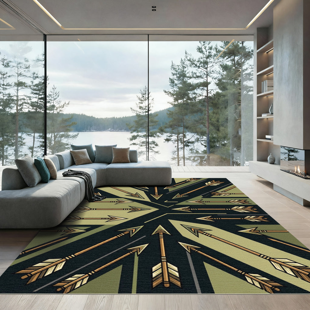 Woodland Arrow Geometric Composition Rug