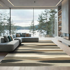 Neutral Earthy Tones Abstract Brushstroke Rug