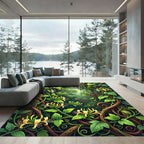 Lush Honeysuckle Vine Embellished Garden Rug