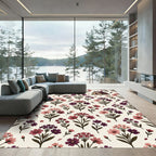 Vintage Botanical Cottage Blossom Garden Rug