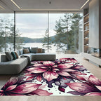 Crimson Pink Floral Explosion Rug
