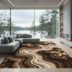 Earthy Tones Swirling Abstract Rug