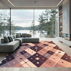 Rich Burgundy Diamond Lattice Rug