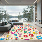 Alphabet Collage Kid Friendly Collage Rug