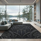 Gothic Arch Window Dark Metallic Rug