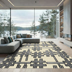 Gray Metallic Hashtag Grid Rug