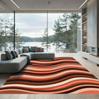 Warm Autumn Tones Wavy Stripes Rug