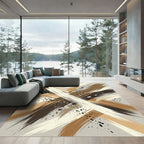 Earthy Tones Splatter Abstract Swirl Rug