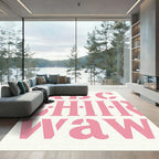 Pink Stencil Letter Abstract Rug