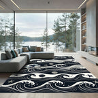 Japanese Ocean Wave Star and Shell Rug