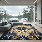 Celestial Gold and Navy Astral Starry Rug