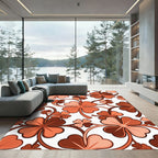 Terra Cotta Four Leaf Clover Botanical Rug
