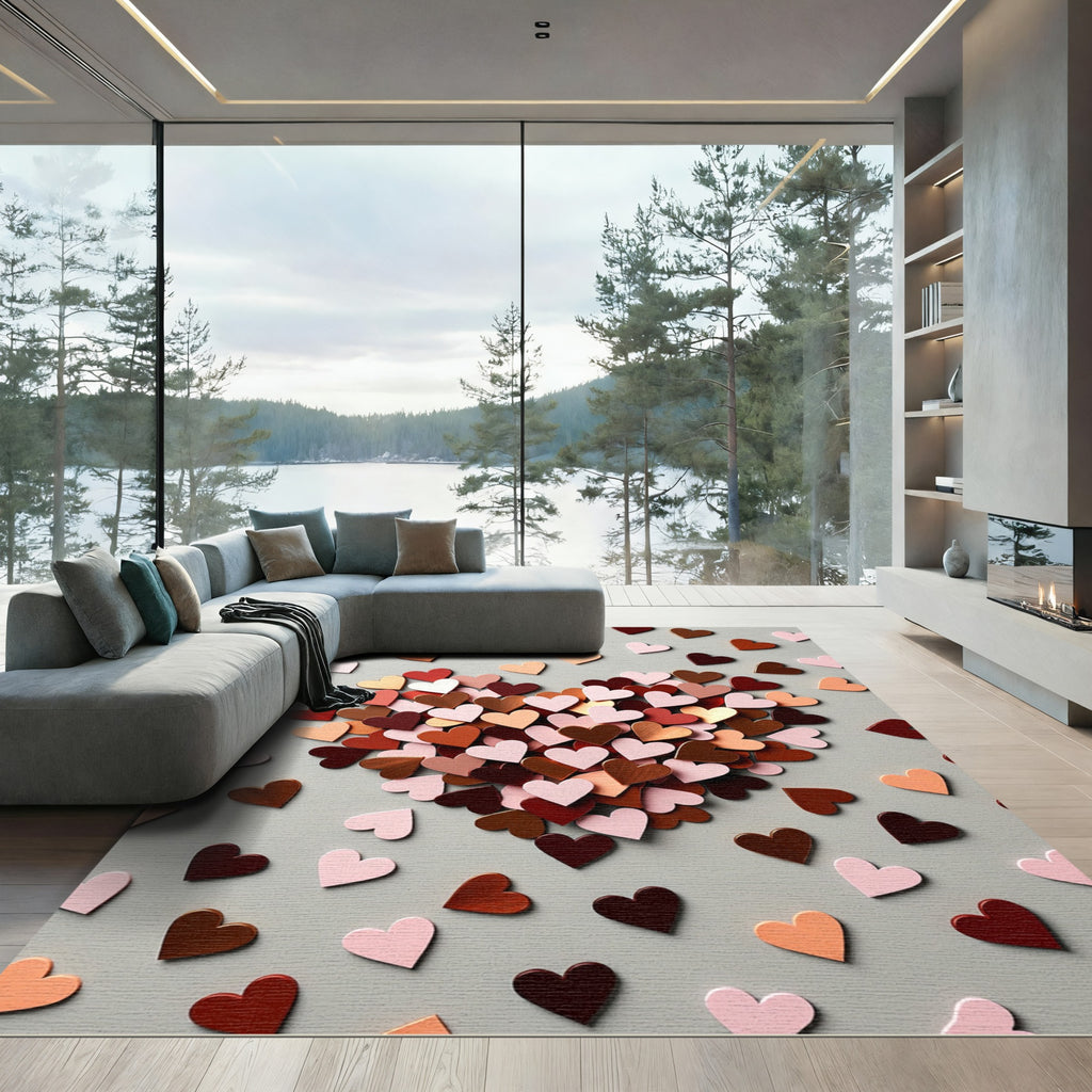 Heart Cluster A Mix Of Colors Rug