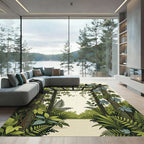 Lush Green Botanical Garden Pergola Rug