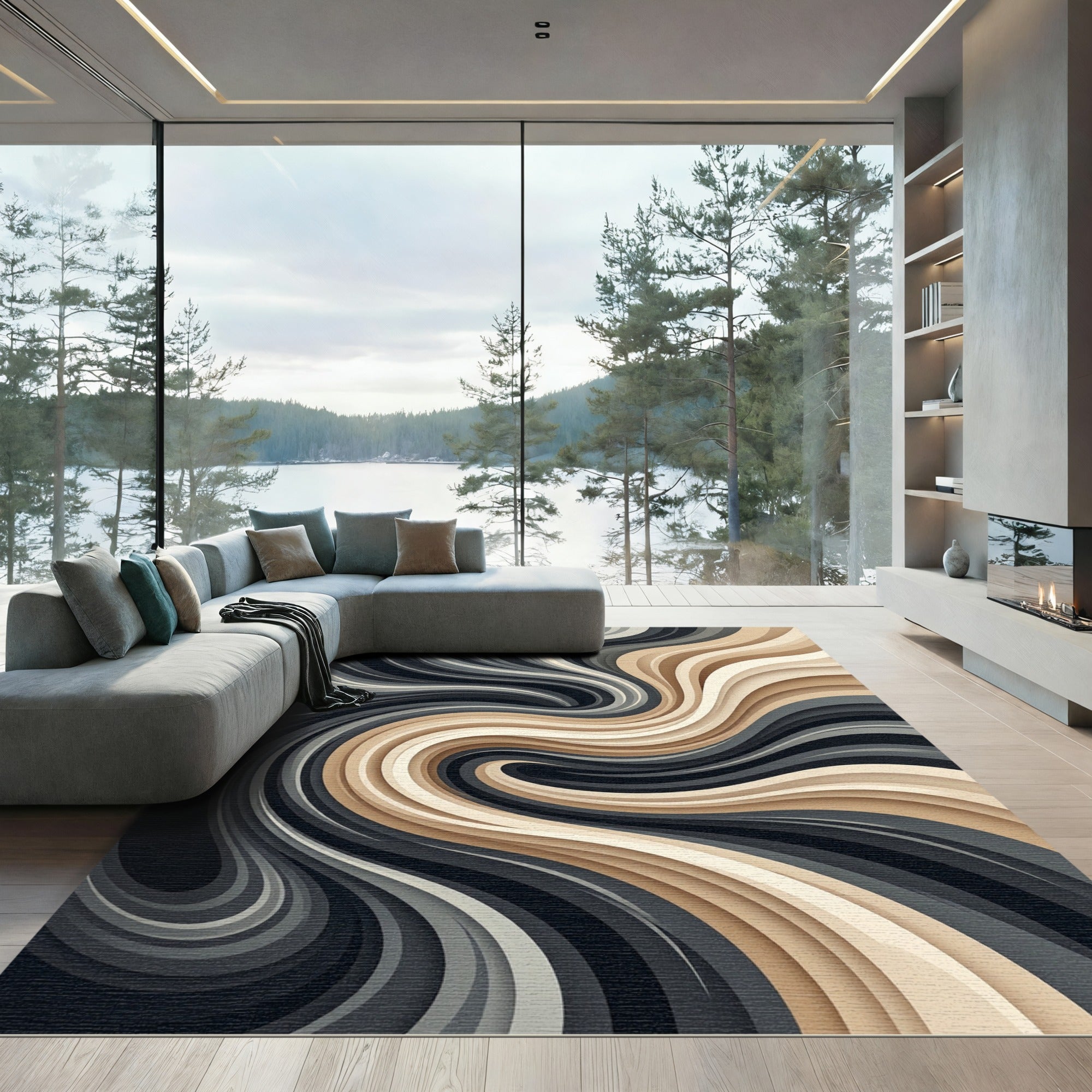 Abstract Fluid Neutral Tone Wave Rug