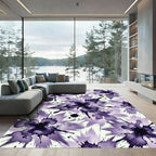 Dark Violet Watercolor Ink Splash Rug