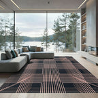 Blush Pink Geometric Cube Structure Rug