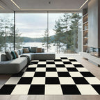 Black White Alternating Squares Rug