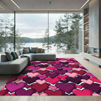 Vibrant Layered Heart Valentine Area Rug
