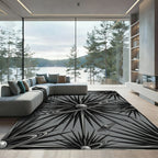 Gray Starburst Galactic Rings Rug