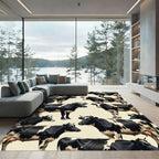 Black and White Holstein Cow Herd Rug