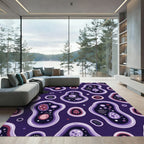 Purple Amoeba Bubbles Organic Shapes Rug
